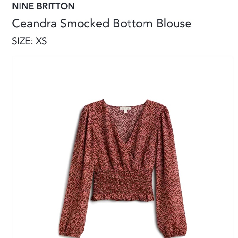 Ceandra smocked bottom blouse